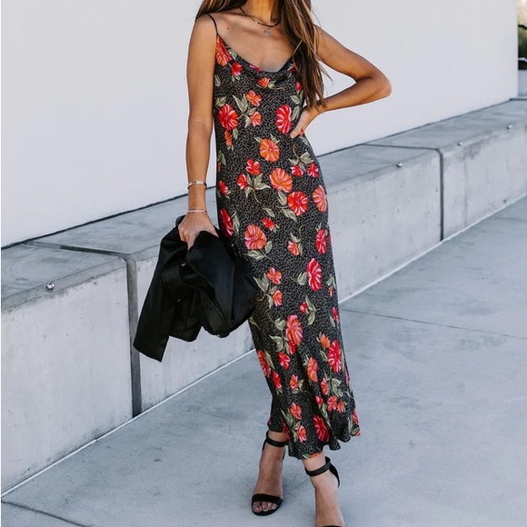 PRINTED COWL SLIP DRESS - SOLD OUT ONLINE - Picture 3 of 3